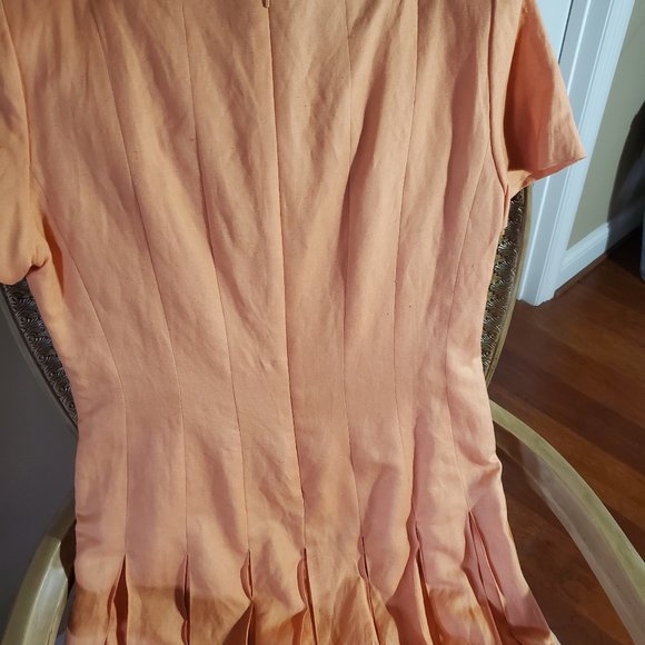 Cynthia Howie - Maggy Boutique Peach Pleated Dress - Picture 3 of 4